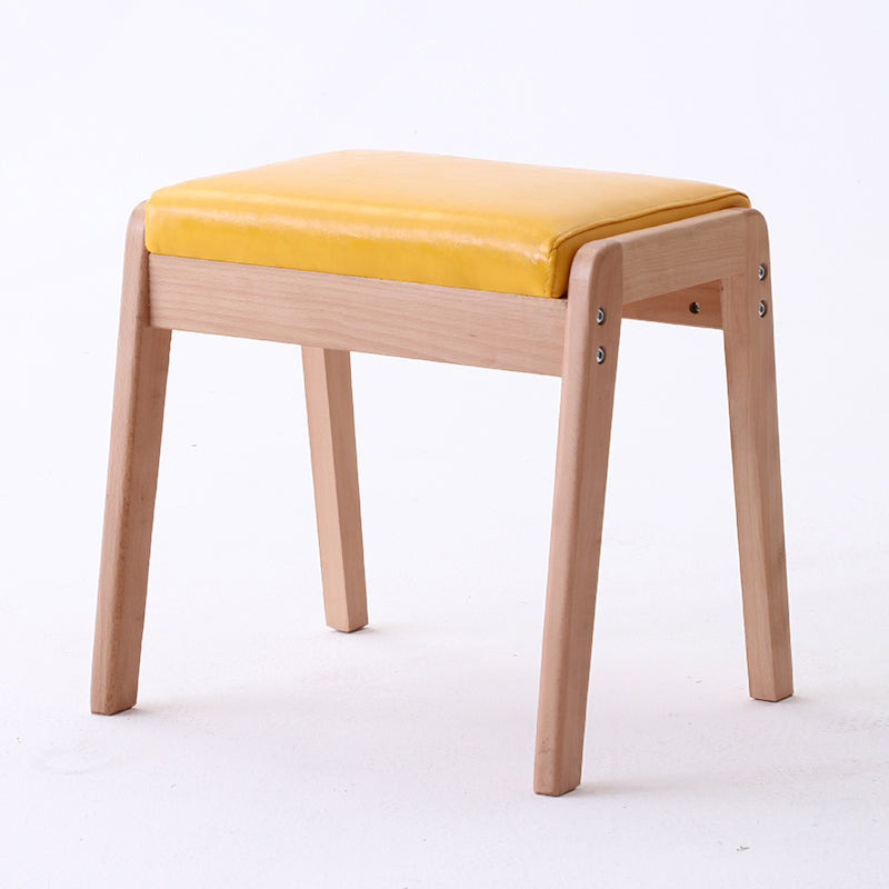 Modern Standard Yellow Rectangle Leather Water Resistant Indoor Standard Yellow 1 Piece Clearhalo 'furn' 'furn_ottomans_poufs' 'Furniture' 'Living Room Furniture' 'Ottomans & Poufs' 'ottomans_poufs' 5925198