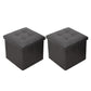 Vintage Tufted Ottoman Pure Color PU Leather Water Resistant Square Ottoman with Storage 15"L x 15"W x 15"H Black 2 Piece Set Clearhalo 'furn' 'furn_ottomans_poufs' 'Furniture' 'Living Room Furniture' 'Ottomans & Poufs' 'ottomans_poufs' 5925215