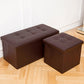 Vintage Tufted Ottoman Pure Color PU Leather Water Resistant Square Ottoman with Storage Clearhalo 'furn' 'furn_ottomans_poufs' 'Furniture' 'Living Room Furniture' 'Ottomans & Poufs' 'ottomans_poufs' 5925217