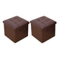 Vintage Tufted Ottoman Pure Color PU Leather Water Resistant Square Ottoman with Storage 15"L x 15"W x 15"H Brown 2 Piece Set Clearhalo 'furn' 'furn_ottomans_poufs' 'Furniture' 'Living Room Furniture' 'Ottomans & Poufs' 'ottomans_poufs' 5925220