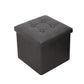 Vintage Tufted Ottoman Pure Color PU Leather Water Resistant Square Ottoman with Storage 15"L x 15"W x 15"H Black 1 Piece Clearhalo 'furn' 'furn_ottomans_poufs' 'Furniture' 'Living Room Furniture' 'Ottomans & Poufs' 'ottomans_poufs' 5925222