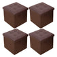 Vintage Tufted Ottoman Pure Color PU Leather Water Resistant Square Ottoman with Storage 15"L x 15"W x 15"H Brown 4 Piece Set Clearhalo 'furn' 'furn_ottomans_poufs' 'Furniture' 'Living Room Furniture' 'Ottomans & Poufs' 'ottomans_poufs' 5925223