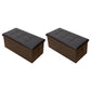 Vintage Tufted Ottoman Pure Color PU Leather Water Resistant Square Ottoman with Storage 30"L x 15"W x 15"H Black 2 Piece Set Clearhalo 'furn' 'furn_ottomans_poufs' 'Furniture' 'Living Room Furniture' 'Ottomans & Poufs' 'ottomans_poufs' 5925225