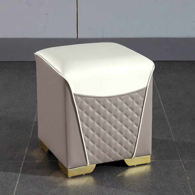 Orange Leather Standard Water Resistant Square Indoor Standard Dark Gray Square 1 Piece Clearhalo 'furn' 'furn_ottomans_poufs' 'Furniture' 'Living Room Furniture' 'Ottomans & Poufs' 'ottomans_poufs' 5925256