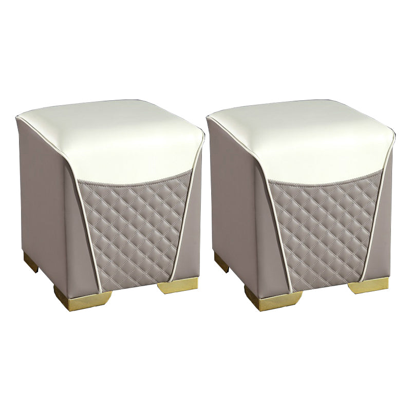 Orange Leather Standard Water Resistant Square Indoor Standard Dark Gray Square 2 Piece Set Clearhalo 'furn' 'furn_ottomans_poufs' 'Furniture' 'Living Room Furniture' 'Ottomans & Poufs' 'ottomans_poufs' 5925257