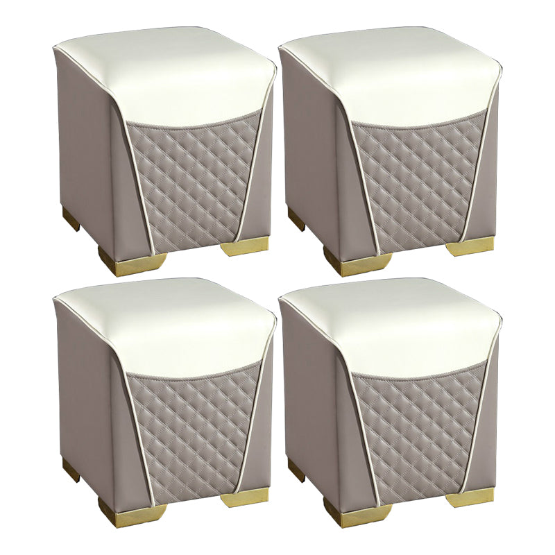 Orange Leather Standard Water Resistant Square Indoor Standard Dark Gray Square 4 Piece Set Clearhalo 'furn' 'furn_ottomans_poufs' 'Furniture' 'Living Room Furniture' 'Ottomans & Poufs' 'ottomans_poufs' 5925258