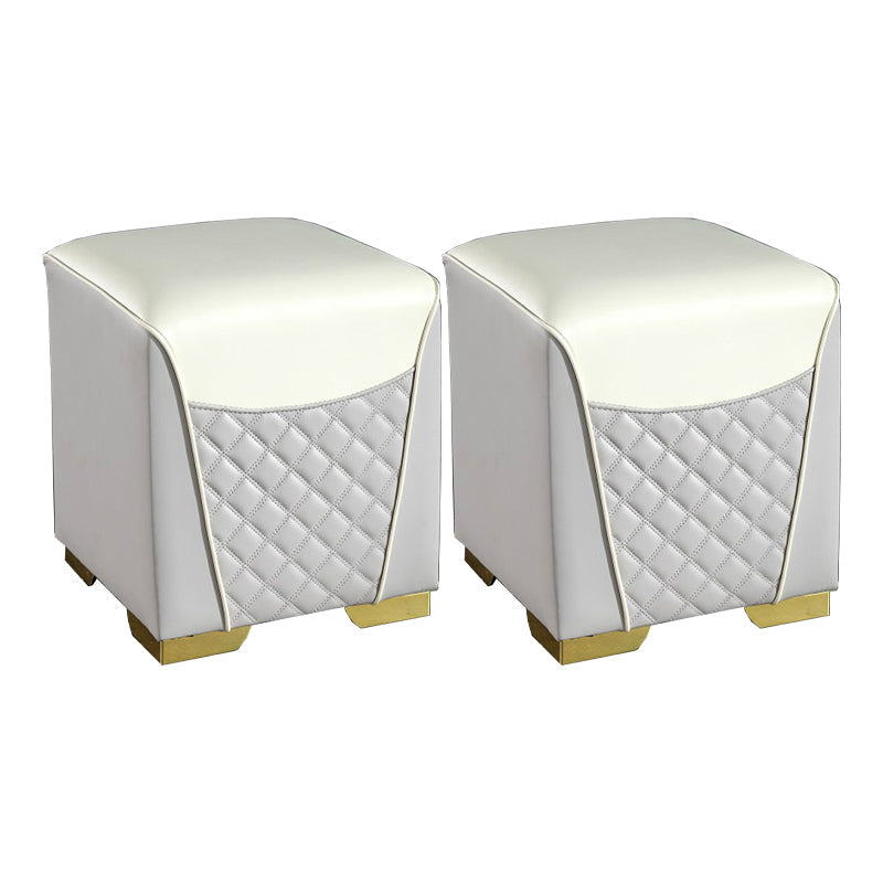 Orange Leather Standard Water Resistant Square Indoor Standard Light Gray Square 2 Piece Set Clearhalo 'furn' 'furn_ottomans_poufs' 'Furniture' 'Living Room Furniture' 'Ottomans & Poufs' 'ottomans_poufs' 5925260