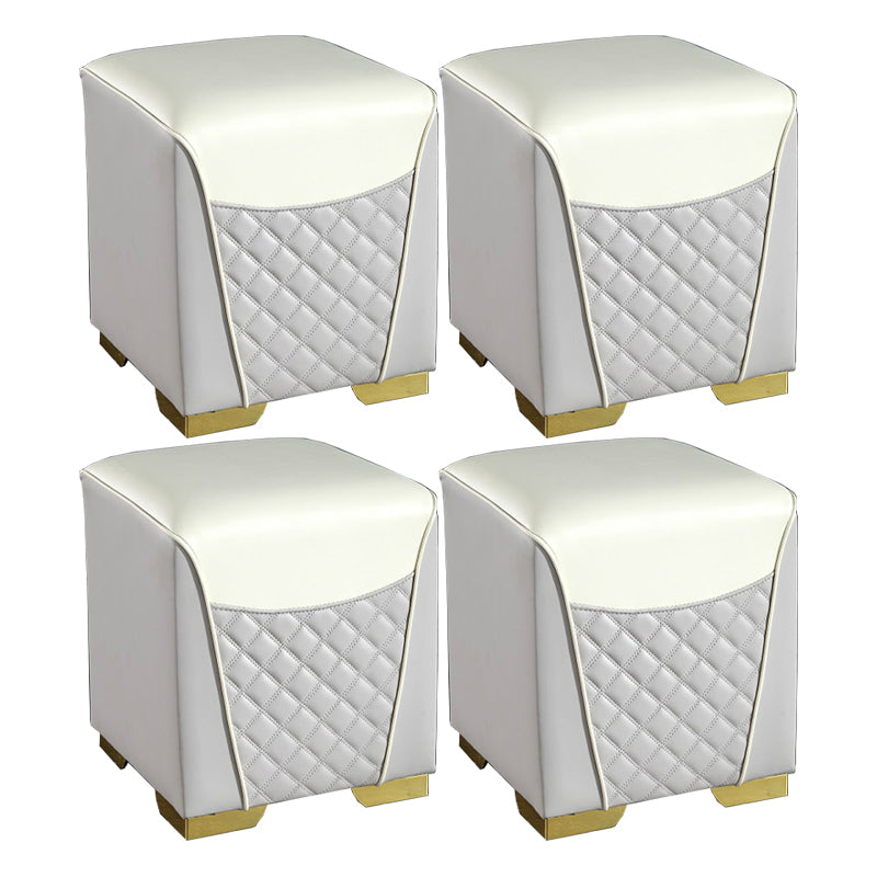 Orange Leather Standard Water Resistant Square Indoor Standard Light Gray Square 4 Piece Set Clearhalo 'furn' 'furn_ottomans_poufs' 'Furniture' 'Living Room Furniture' 'Ottomans & Poufs' 'ottomans_poufs' 5925261