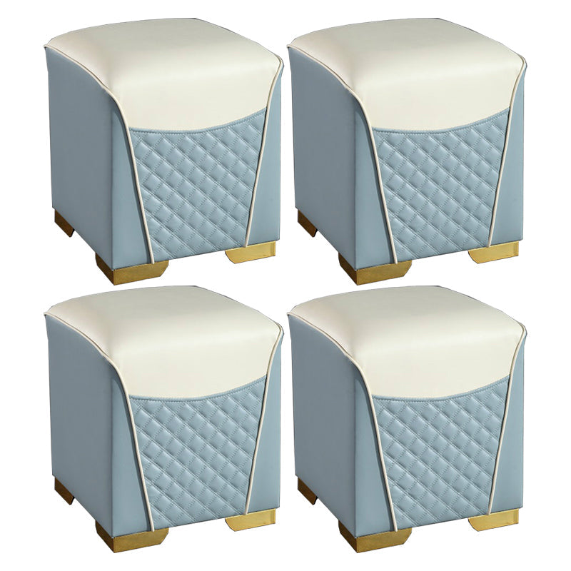 Orange Leather Standard Water Resistant Square Indoor Standard Light Blue Square 4 Piece Set Clearhalo 'furn' 'furn_ottomans_poufs' 'Furniture' 'Living Room Furniture' 'Ottomans & Poufs' 'ottomans_poufs' 5925264