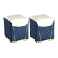Orange Leather Standard Water Resistant Square Indoor Standard Dark Blue Square 2 Piece Set Clearhalo 'furn' 'furn_ottomans_poufs' 'Furniture' 'Living Room Furniture' 'Ottomans & Poufs' 'ottomans_poufs' 5925269