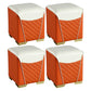 Orange Leather Standard Water Resistant Square Indoor Standard Orange Square 4 Piece Set Clearhalo 'furn' 'furn_ottomans_poufs' 'Furniture' 'Living Room Furniture' 'Ottomans & Poufs' 'ottomans_poufs' 5925273