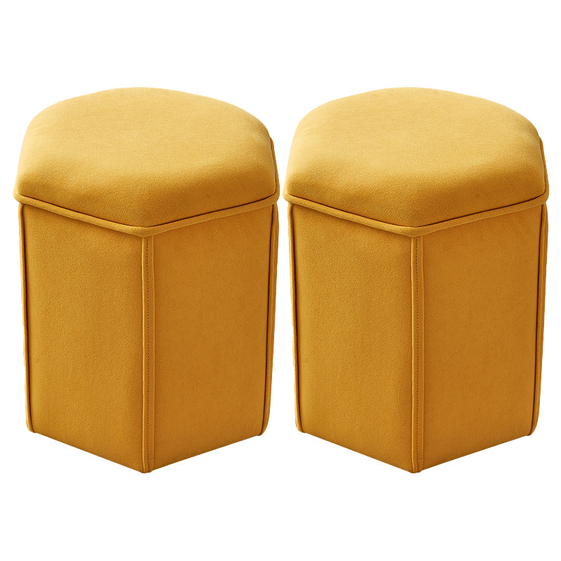 Contemporary Ottoman Solid Color Cotton Blend Standard Indoor Tear Resistant Ottoman 13"L x 12"W x 14.5"H Hexagon 2 Piece Set Clearhalo 'furn' 'furn_ottomans_poufs' 'Furniture' 'Living Room Furniture' 'Ottomans & Poufs' 'ottomans_poufs' 5925277