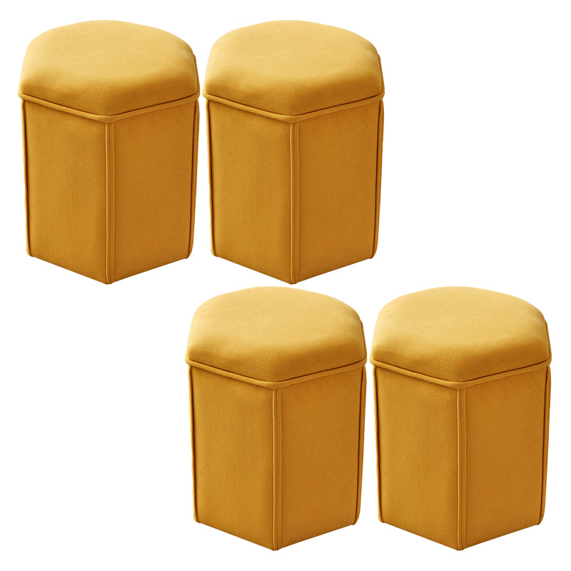 Contemporary Ottoman Solid Color Cotton Blend Standard Indoor Tear Resistant Ottoman 13"L x 12"W x 14.5"H Hexagon 4 Piece Set Clearhalo 'furn' 'furn_ottomans_poufs' 'Furniture' 'Living Room Furniture' 'Ottomans & Poufs' 'ottomans_poufs' 5925278