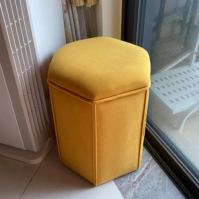 Contemporary Ottoman Solid Color Cotton Blend Standard Indoor Tear Resistant Ottoman 13"L x 12"W x 18"H Hexagon 1 Piece Clearhalo 'furn' 'furn_ottomans_poufs' 'Furniture' 'Living Room Furniture' 'Ottomans & Poufs' 'ottomans_poufs' 5925279