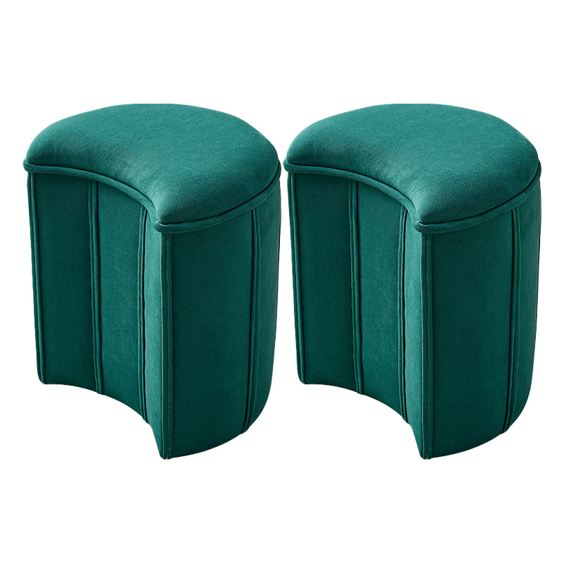 Contemporary Ottoman Solid Color Cotton Blend Standard Indoor Tear Resistant Ottoman 13"L x 12"W x 14.5"H Moon 2 Piece Set Clearhalo 'furn' 'furn_ottomans_poufs' 'Furniture' 'Living Room Furniture' 'Ottomans & Poufs' 'ottomans_poufs' 5925282