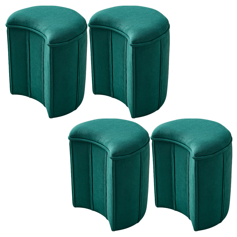 Contemporary Ottoman Solid Color Cotton Blend Standard Indoor Tear Resistant Ottoman 13"L x 12"W x 14.5"H Moon 4 Piece Set Clearhalo 'furn' 'furn_ottomans_poufs' 'Furniture' 'Living Room Furniture' 'Ottomans & Poufs' 'ottomans_poufs' 5925283