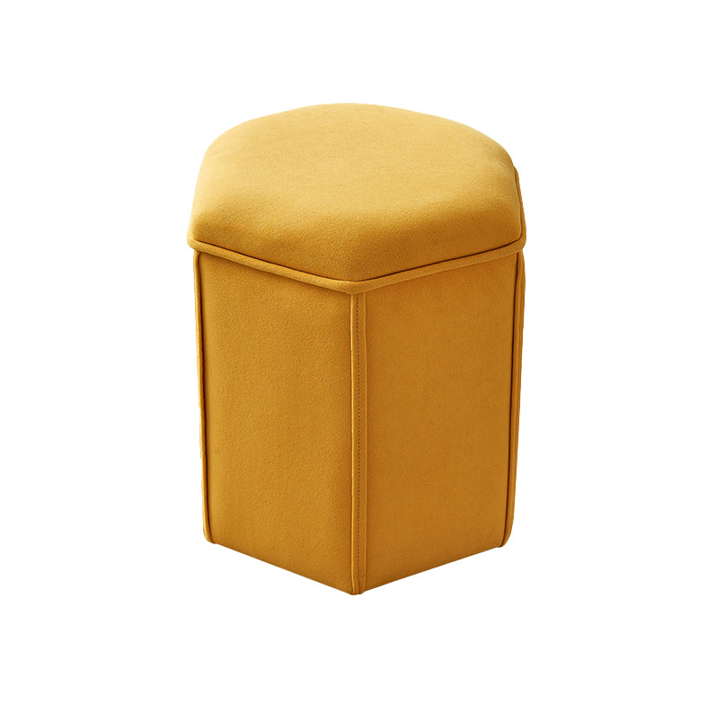 Contemporary Ottoman Solid Color Cotton Blend Standard Indoor Tear Resistant Ottoman 13"L x 12"W x 14.5"H Hexagon 1 Piece Clearhalo 'furn' 'furn_ottomans_poufs' 'Furniture' 'Living Room Furniture' 'Ottomans & Poufs' 'ottomans_poufs' 5925284