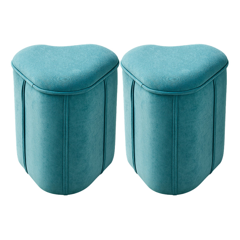 Contemporary Ottoman Solid Color Cotton Blend Standard Indoor Tear Resistant Ottoman 13"L x 12"W x 14.5"H Loving Heart 2 Piece Set Clearhalo 'furn' 'furn_ottomans_poufs' 'Furniture' 'Living Room Furniture' 'Ottomans & Poufs' 'ottomans_poufs' 5925287