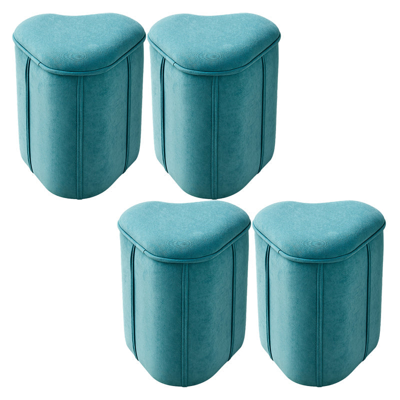 Contemporary Ottoman Solid Color Cotton Blend Standard Indoor Tear Resistant Ottoman 13"L x 12"W x 14.5"H Loving Heart 4 Piece Set Clearhalo 'furn' 'furn_ottomans_poufs' 'Furniture' 'Living Room Furniture' 'Ottomans & Poufs' 'ottomans_poufs' 5925289