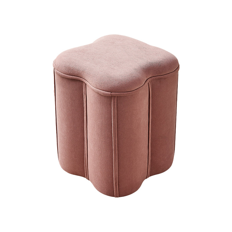 Contemporary Ottoman Solid Color Cotton Blend Standard Indoor Tear Resistant Ottoman 13"L x 12"W x 14.5"H Plum Bossom 1 Piece Clearhalo 'furn' 'furn_ottomans_poufs' 'Furniture' 'Living Room Furniture' 'Ottomans & Poufs' 'ottomans_poufs' 5925292