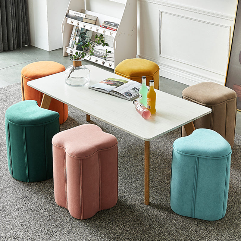 Contemporary Ottoman Solid Color Cotton Blend Standard Indoor Tear Resistant Ottoman Clearhalo 'furn' 'furn_ottomans_poufs' 'Furniture' 'Living Room Furniture' 'Ottomans & Poufs' 'ottomans_poufs' 5925294