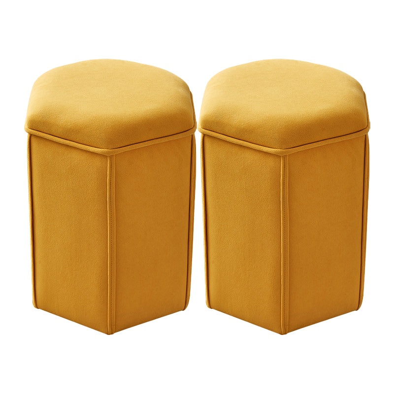 Contemporary Ottoman Solid Color Cotton Blend Standard Indoor Tear Resistant Ottoman 13"L x 12"W x 18"H Hexagon 2 Piece Set Clearhalo 'furn' 'furn_ottomans_poufs' 'Furniture' 'Living Room Furniture' 'Ottomans & Poufs' 'ottomans_poufs' 5925298