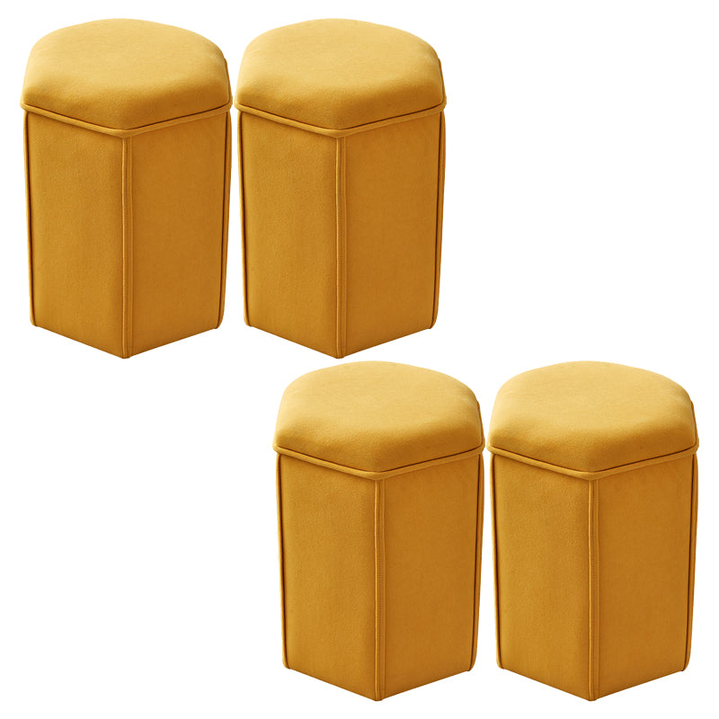 Contemporary Ottoman Solid Color Cotton Blend Standard Indoor Tear Resistant Ottoman 13"L x 12"W x 18"H Hexagon 4 Piece Set Clearhalo 'furn' 'furn_ottomans_poufs' 'Furniture' 'Living Room Furniture' 'Ottomans & Poufs' 'ottomans_poufs' 5925301