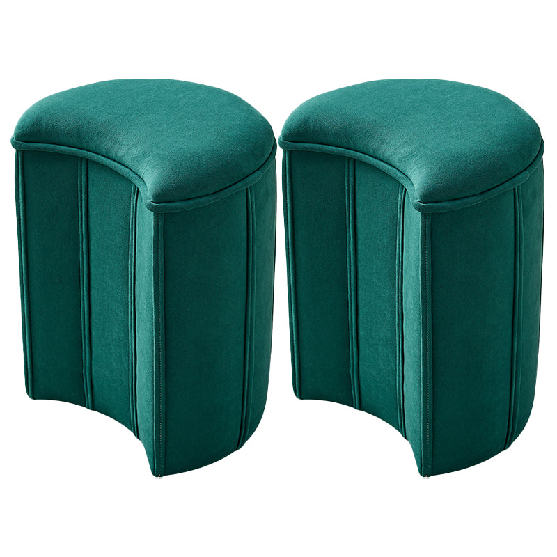 Contemporary Ottoman Solid Color Cotton Blend Standard Indoor Tear Resistant Ottoman 13"L x 12"W x 18"H Moon 2 Piece Set Clearhalo 'furn' 'furn_ottomans_poufs' 'Furniture' 'Living Room Furniture' 'Ottomans & Poufs' 'ottomans_poufs' 5925304