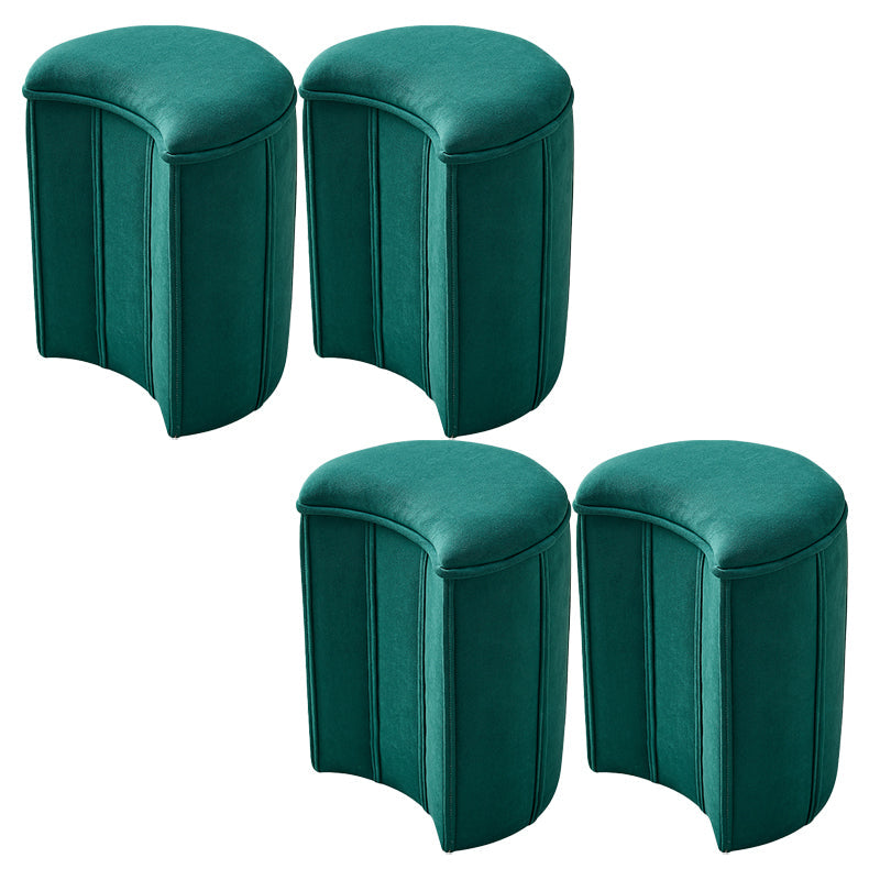 Contemporary Ottoman Solid Color Cotton Blend Standard Indoor Tear Resistant Ottoman 13"L x 12"W x 18"H Moon 4 Piece Set Clearhalo 'furn' 'furn_ottomans_poufs' 'Furniture' 'Living Room Furniture' 'Ottomans & Poufs' 'ottomans_poufs' 5925305