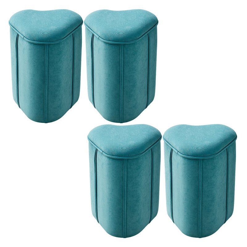 Contemporary Ottoman Solid Color Cotton Blend Standard Indoor Tear Resistant Ottoman 13"L x 12"W x 18"H Loving Heart 4 Piece Set Clearhalo 'furn' 'furn_ottomans_poufs' 'Furniture' 'Living Room Furniture' 'Ottomans & Poufs' 'ottomans_poufs' 5925308