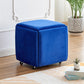 Modern Plain Boucle Ottoman Velvet Square with Storage Target Pouf 19"L x 19"W x 19"H Blue 1 Piece Clearhalo 'furn' 'furn_ottomans_poufs' 'Furniture' 'Living Room Furniture' 'Ottomans & Poufs' 'ottomans_poufs' 5925340