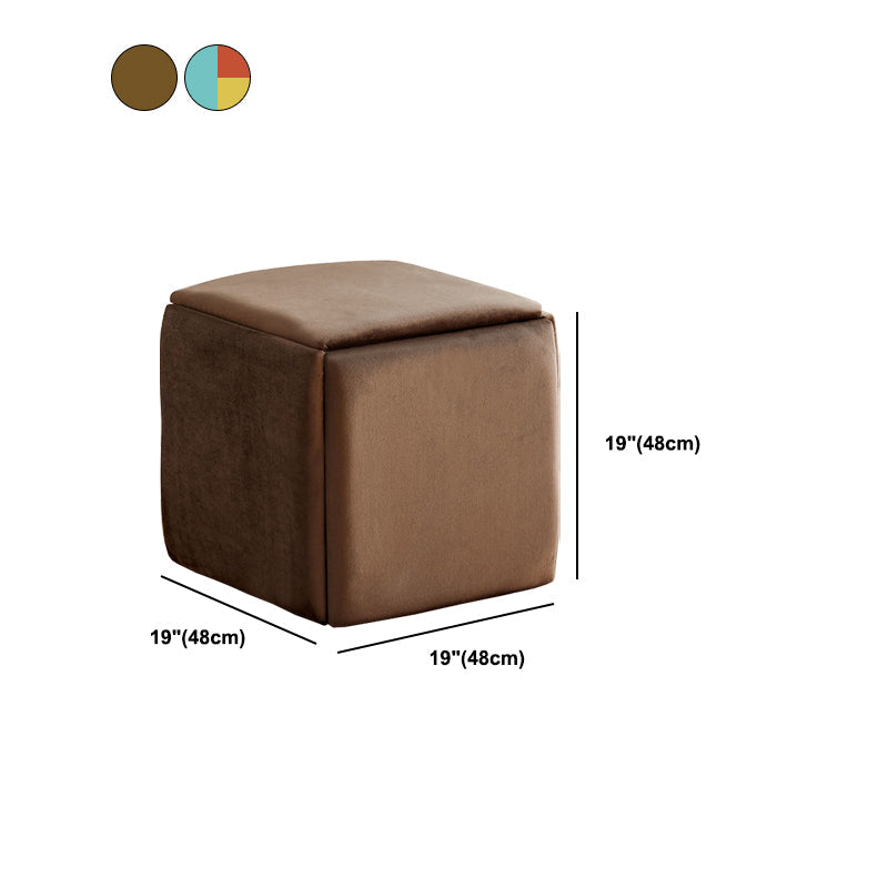 Modern Plain Boucle Ottoman Velvet Square with Storage Target Pouf Clearhalo 'furn' 'furn_ottomans_poufs' 'Furniture' 'Living Room Furniture' 'Ottomans & Poufs' 'ottomans_poufs' 5925361