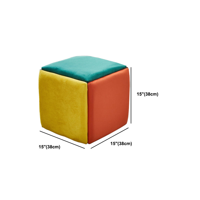 Modern Plain Boucle Ottoman Velvet Square with Storage Target Pouf Clearhalo 'furn' 'furn_ottomans_poufs' 'Furniture' 'Living Room Furniture' 'Ottomans & Poufs' 'ottomans_poufs' 5925362