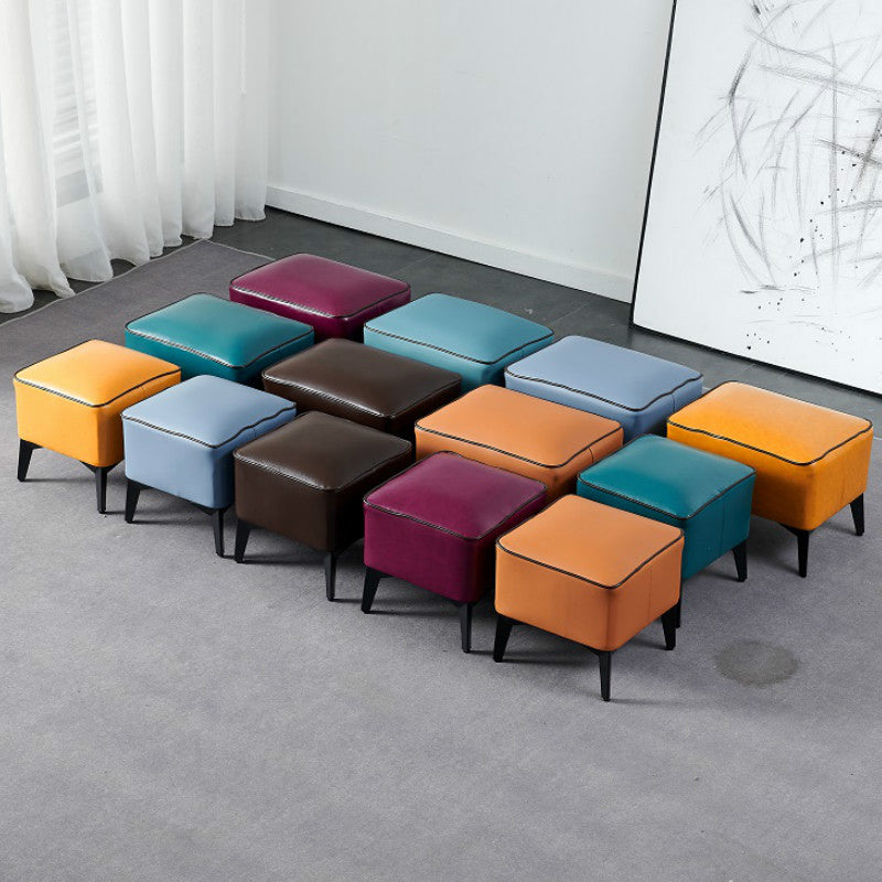 Modern Coffee Standard Water Resistant Square Leather Standard Clearhalo 'furn' 'furn_ottomans_poufs' 'Furniture' 'Living Room Furniture' 'Ottomans & Poufs' 'ottomans_poufs' 5925366