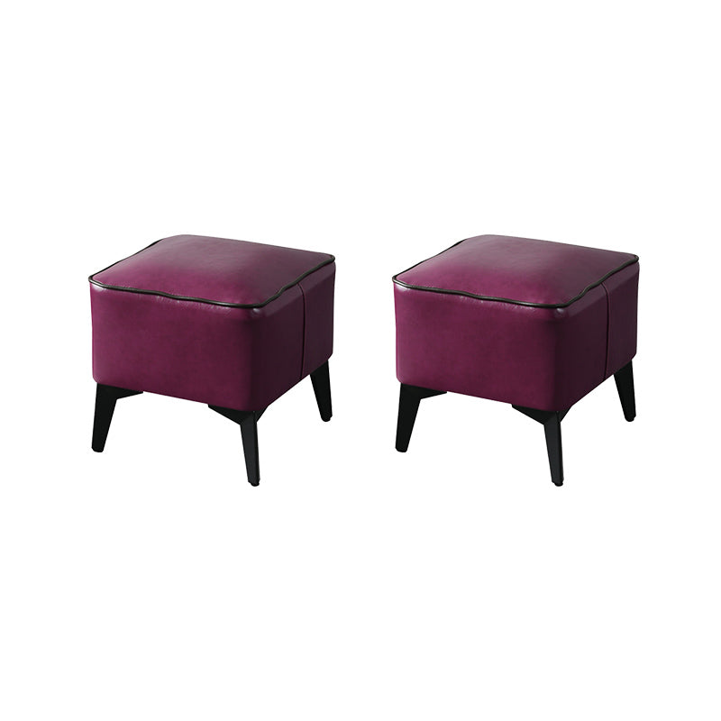 Modern Coffee Standard Water Resistant Square Leather Standard Purple 2 Piece Set Clearhalo 'furn' 'furn_ottomans_poufs' 'Furniture' 'Living Room Furniture' 'Ottomans & Poufs' 'ottomans_poufs' 5925377