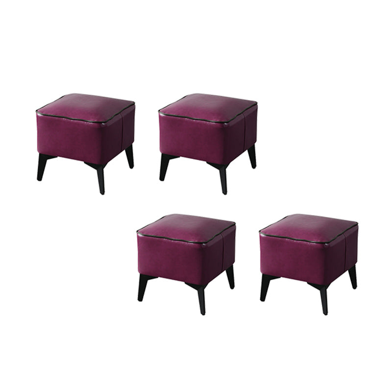 Modern Coffee Standard Water Resistant Square Leather Standard Purple 4 Piece Set Clearhalo 'furn' 'furn_ottomans_poufs' 'Furniture' 'Living Room Furniture' 'Ottomans & Poufs' 'ottomans_poufs' 5925379