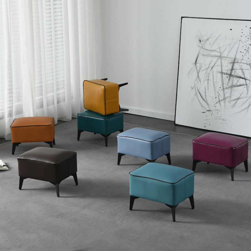 Modern Coffee Standard Water Resistant Square Leather Standard Clearhalo 'furn' 'furn_ottomans_poufs' 'Furniture' 'Living Room Furniture' 'Ottomans & Poufs' 'ottomans_poufs' 5925383