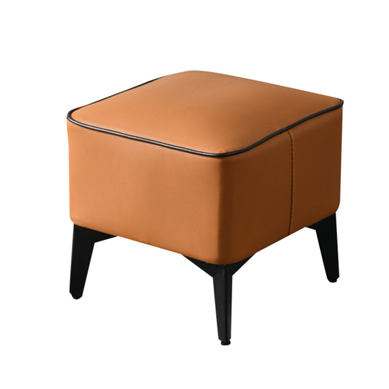 Modern Coffee Standard Water Resistant Square Leather Standard Orange 1 Piece Clearhalo 'furn' 'furn_ottomans_poufs' 'Furniture' 'Living Room Furniture' 'Ottomans & Poufs' 'ottomans_poufs' 5925386
