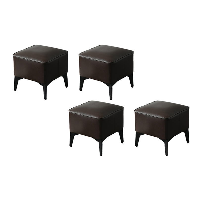 Modern Coffee Standard Water Resistant Square Leather Standard Coffee 4 Piece Set Clearhalo 'furn' 'furn_ottomans_poufs' 'Furniture' 'Living Room Furniture' 'Ottomans & Poufs' 'ottomans_poufs' 5925391