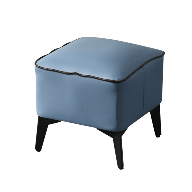 Modern Coffee Standard Water Resistant Square Leather Standard Blue 1 Piece Clearhalo 'furn' 'furn_ottomans_poufs' 'Furniture' 'Living Room Furniture' 'Ottomans & Poufs' 'ottomans_poufs' 5925392