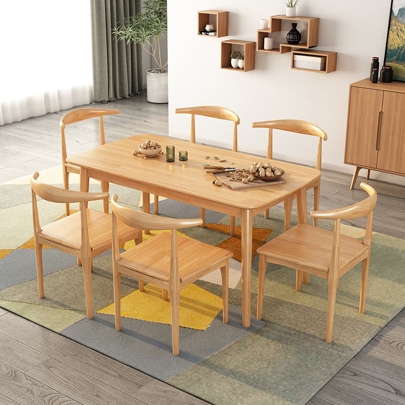 Rectangular Solid Wood Dining Table Modern Furniture with 4 Legs