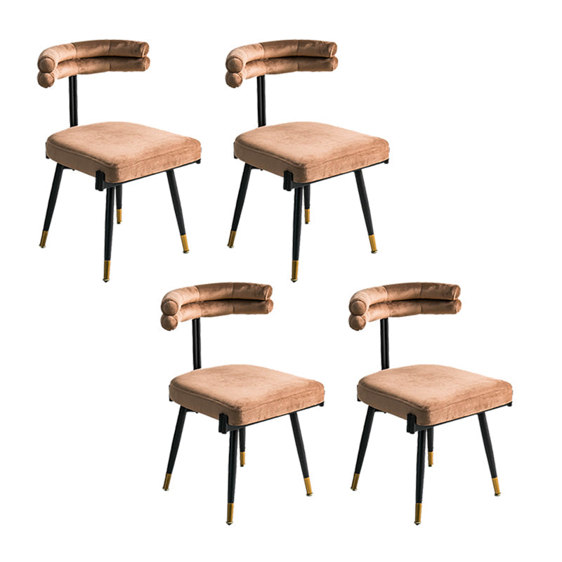 Glam Style Armless Dining Chairs Fabric Home Dining Side Chair