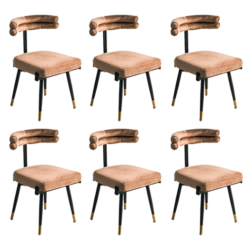 Glam Style Armless Dining Chairs Fabric Home Dining Side Chair