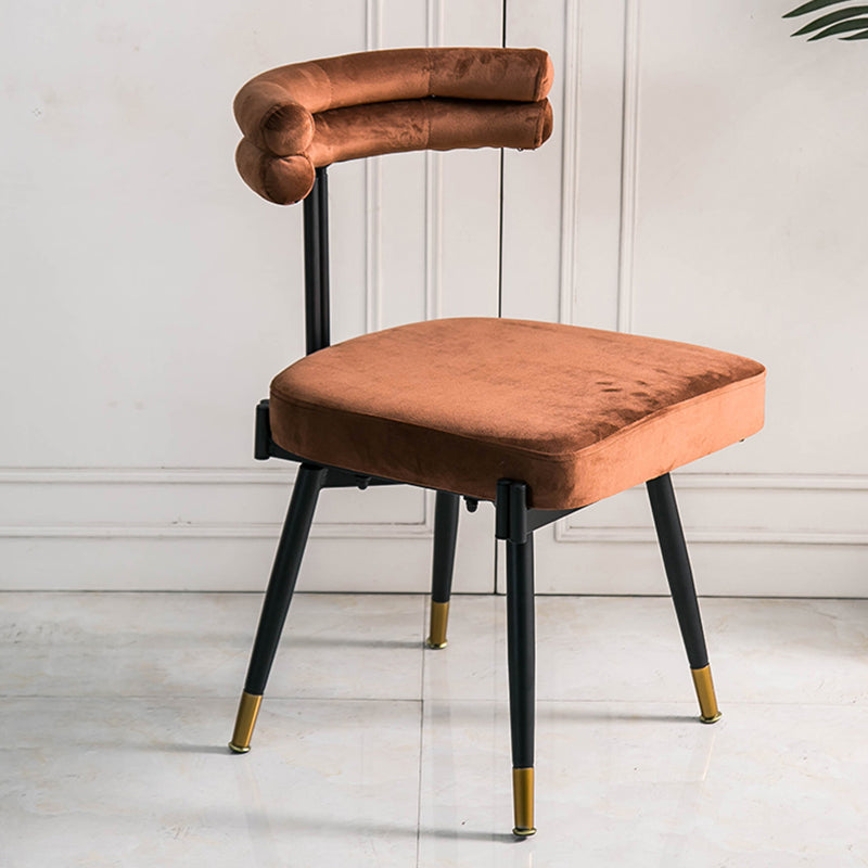 Glam Style Armless Dining Chairs Fabric Home Dining Side Chair