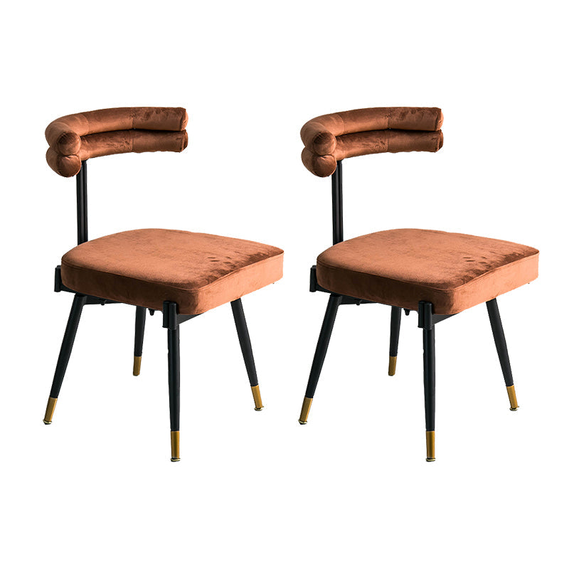 Glam Style Armless Dining Chairs Fabric Home Dining Side Chair