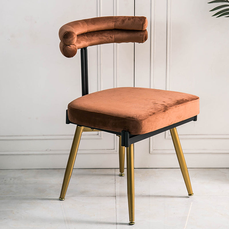 Glam Style Armless Dining Chairs Fabric Home Dining Side Chair