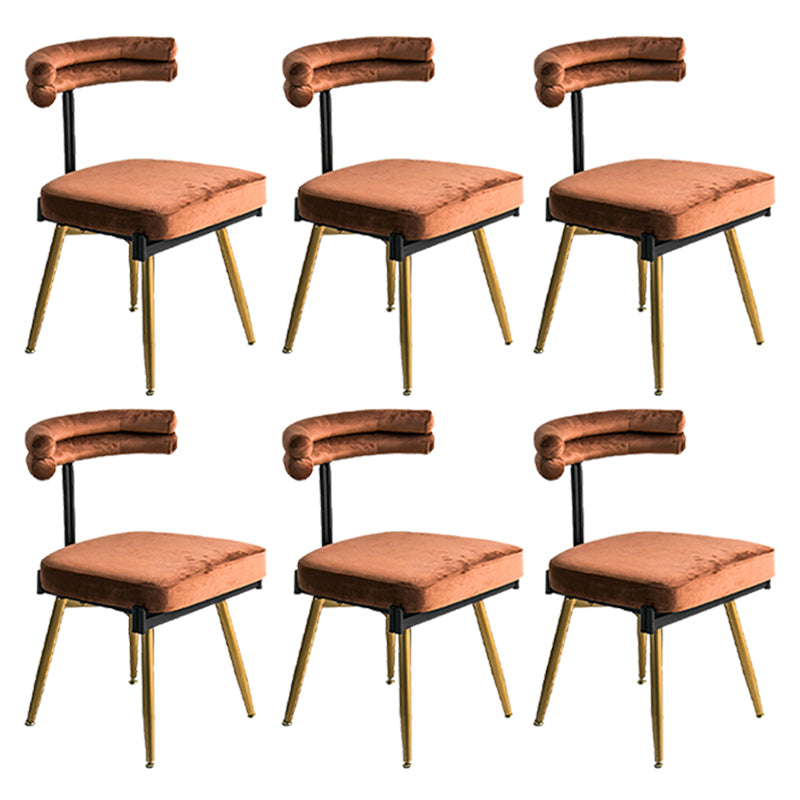 Glam Style Armless Dining Chairs Fabric Home Dining Side Chair