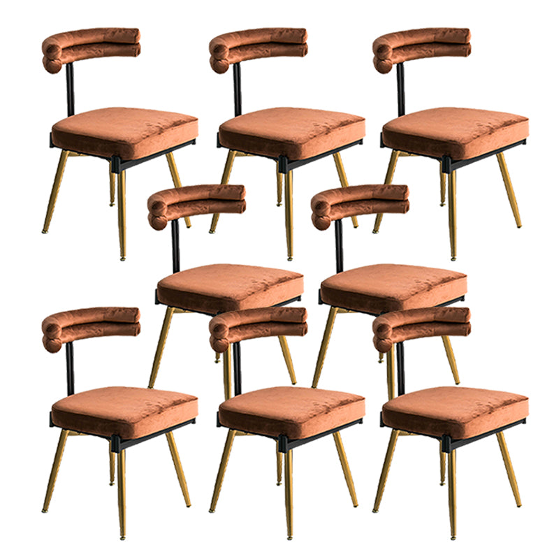 Glam Style Armless Dining Chairs Fabric Home Dining Side Chair