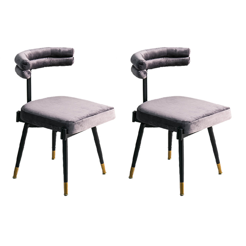 Glam Style Armless Dining Chairs Fabric Home Dining Side Chair