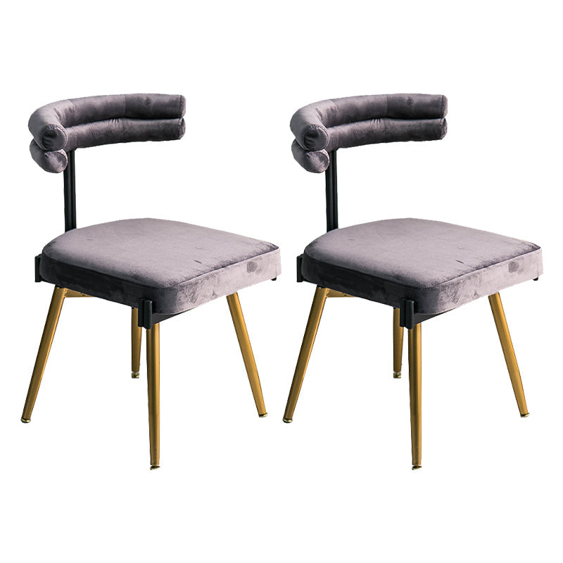 Glam Style Armless Dining Chairs Fabric Home Dining Side Chair